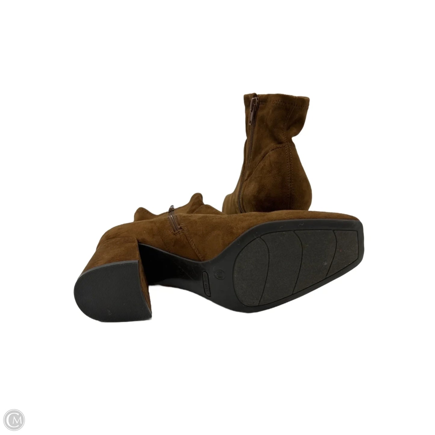 Boots Ankle Heels By Nine West In Brown, Size: 8.5