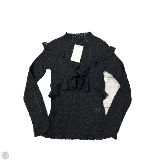 New! Top Long Sleeve By Zara In Black, Size: S