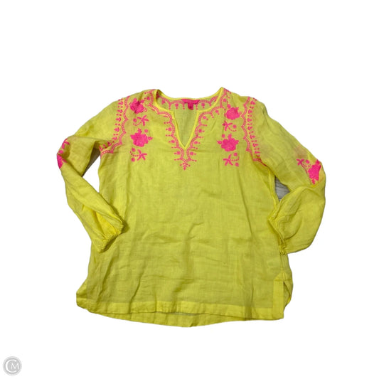 Top Long Sleeve Designer By Lilly Pulitzer In Yellow, Size: L