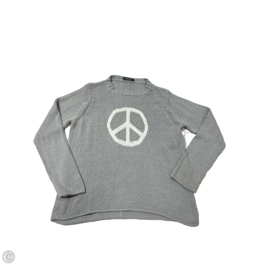 Sweater By Wooden Ships In Grey & White, Size: M