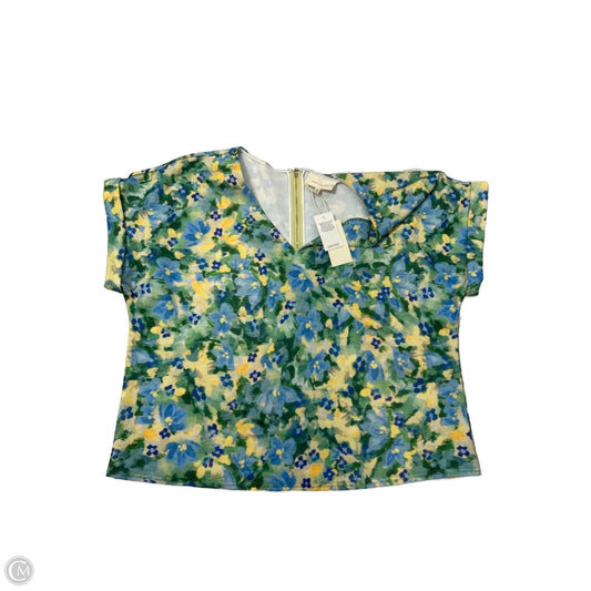 New! Top Short Sleeve By Melloday In Floral Print, Size: Xl