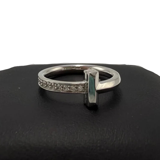 Tiffany And Company 18K T1 Luxury Ring With Diamonds, Size: 5.5