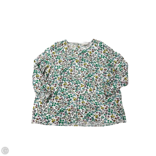 Top Long Sleeve By Loft In Floral Print, Size: Xxl