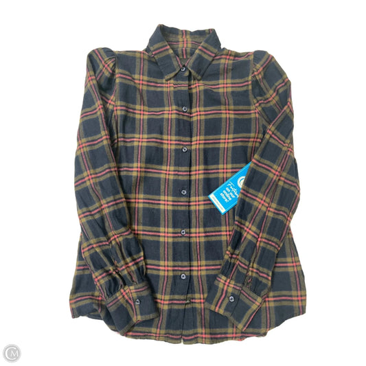 Top Long Sleeve By Rails In Plaid Pattern, Size: Xs