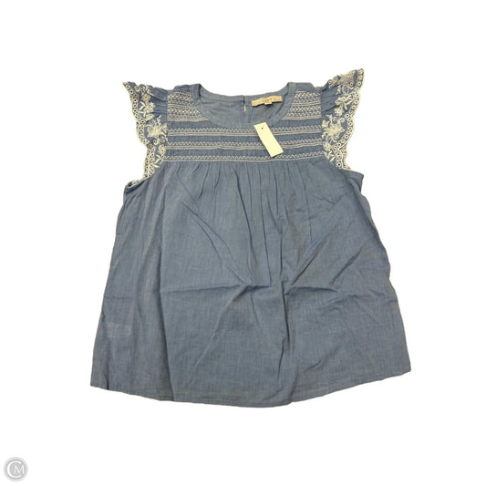 Top Sleeveless By Loft In Blue, Size: M