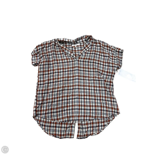 Top Short Sleeve By Madewell In Orange & White, Size: Xs