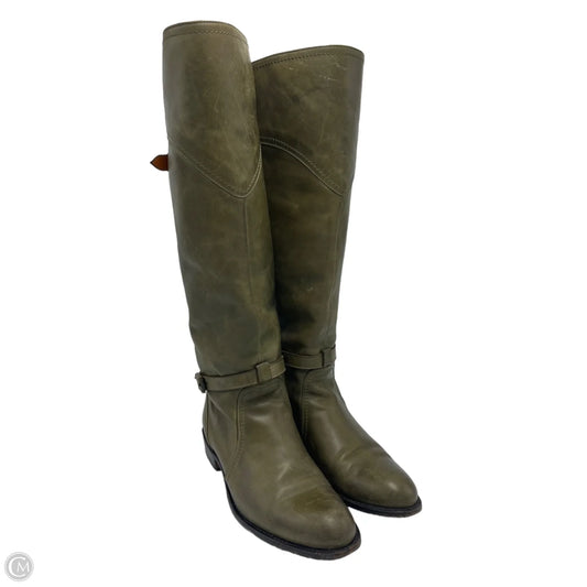 Frye Dorado Riding Designer Boots In Olive Green, Size: 8