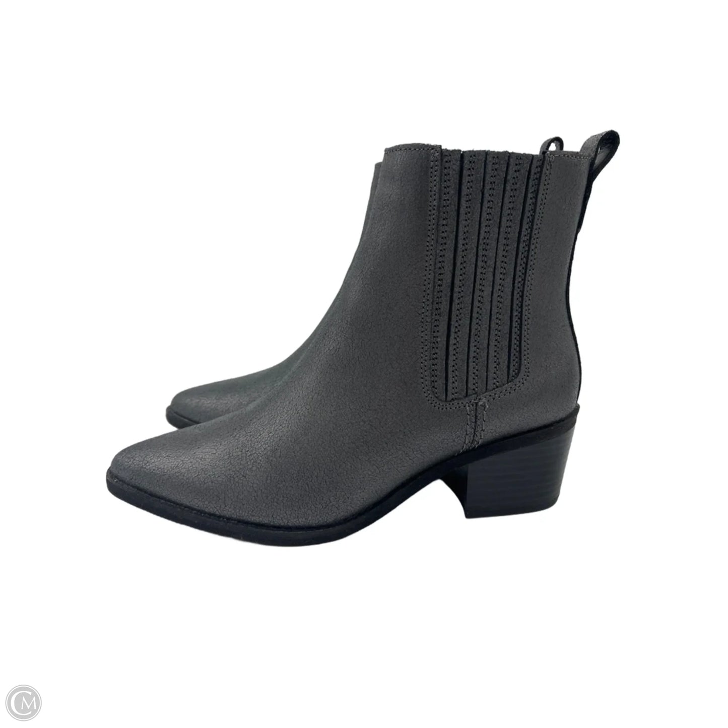 Boots Ankle Heels By Clarks In Silver, Size: 5