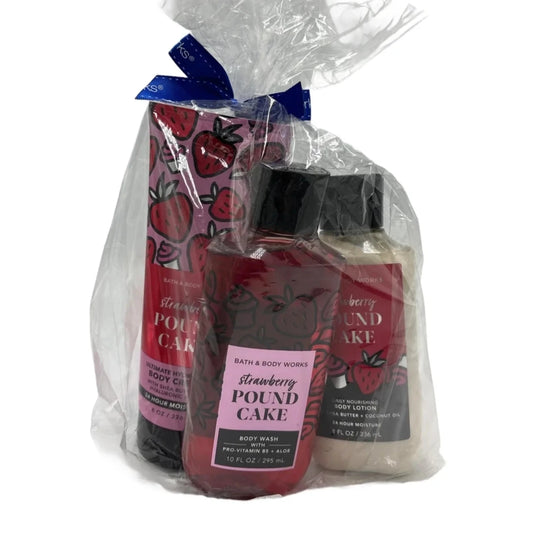 New! Strawberry Pound Cake 3pc. Fragrance Set By Bath And Body Works