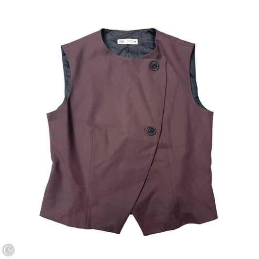 Top Sleeveless By Zara In Maroon, Size: M
