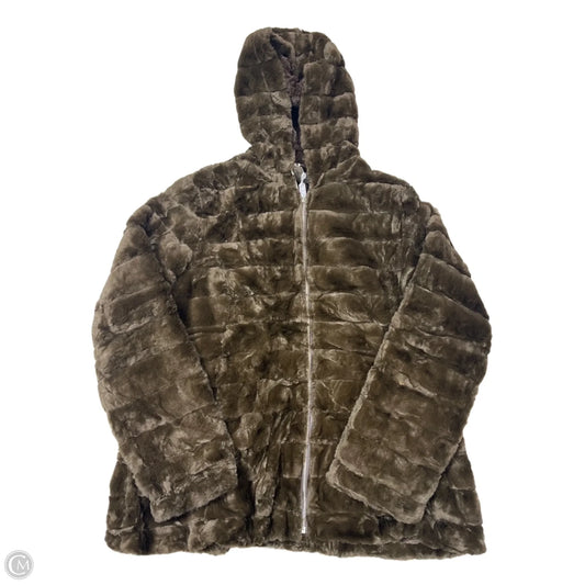 Coat Faux Fur & Sherpa By Bellivera In Brown, Size: Xxl