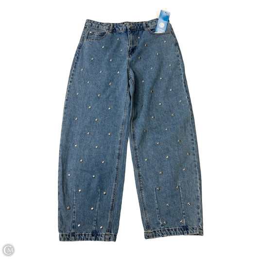 Jeans Wide Leg By Future Collective In Blue & Silver, Size: 12