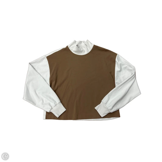 Athletic Sweatshirt Collar By Athleta In Brown & White, Size: S