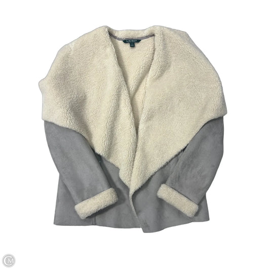 Jacket Moto By Lauren By Ralph Lauren In Grey, Size: S