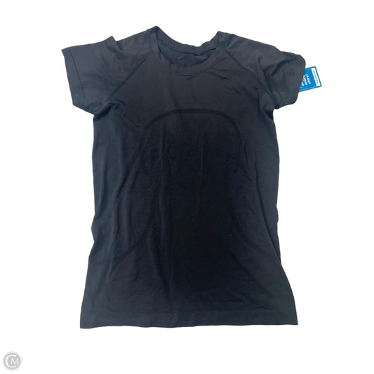 Athletic Top Short Sleeve By Lululemon In Black, Size: M