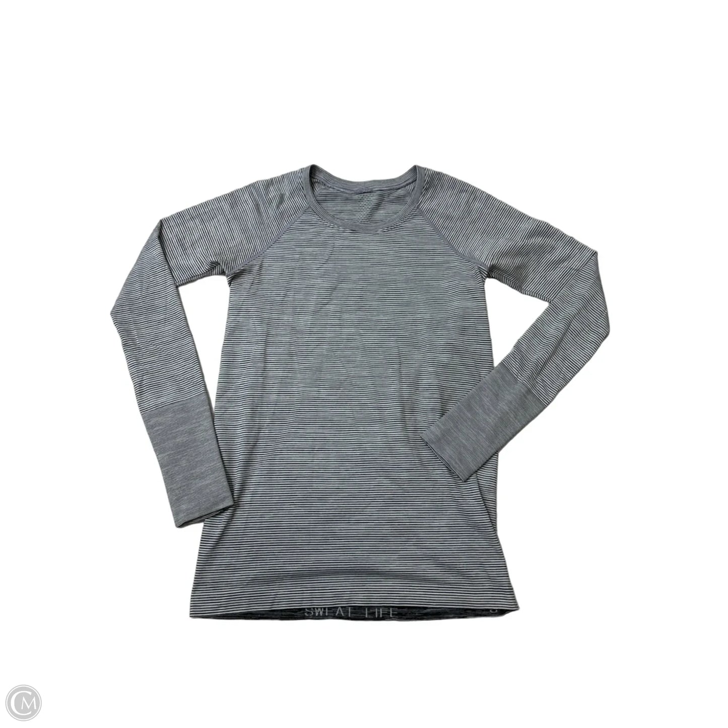 Athletic Top Long Sleeve Crewneck By Lululemon In Striped Pattern, Size: M