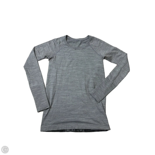 Athletic Top Long Sleeve Crewneck By Lululemon In Striped Pattern, Size: M