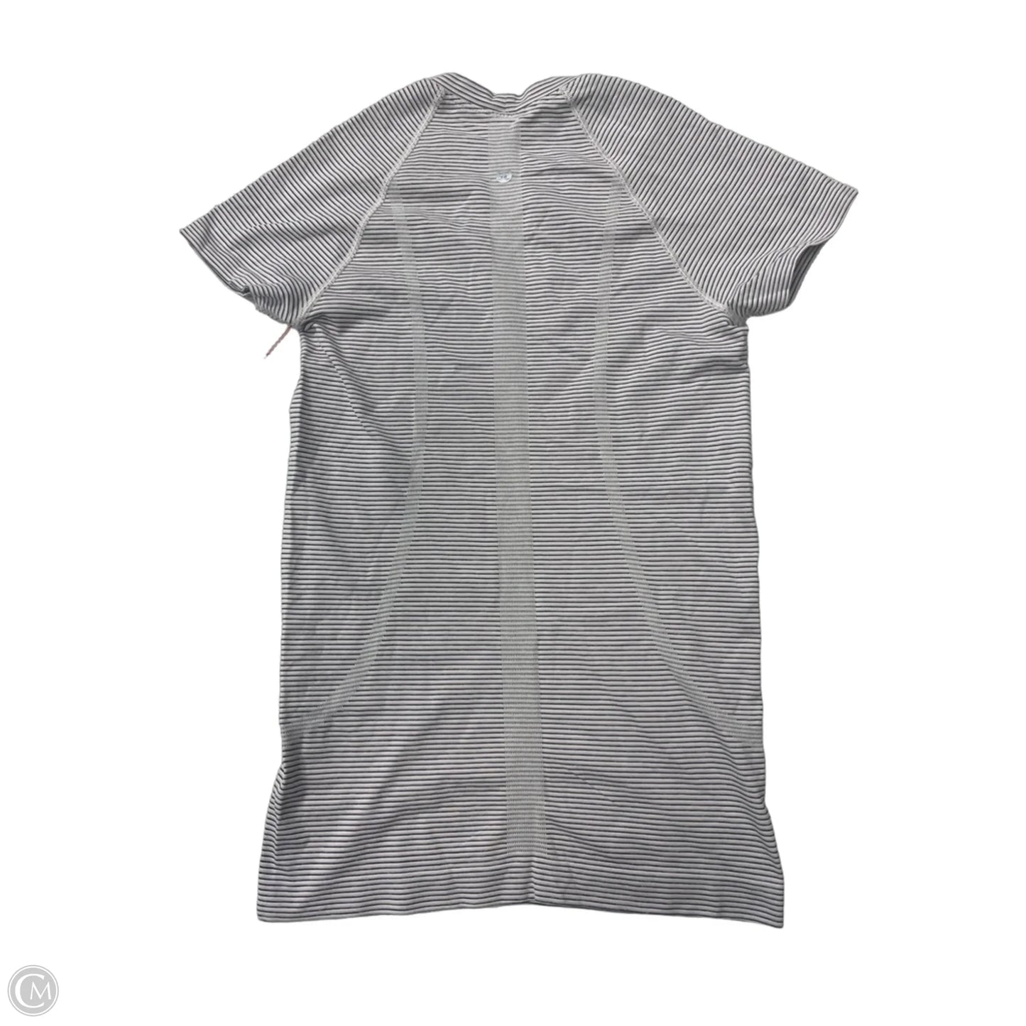 Athletic Top Short Sleeve By Lululemon In Striped Pattern, Size: S