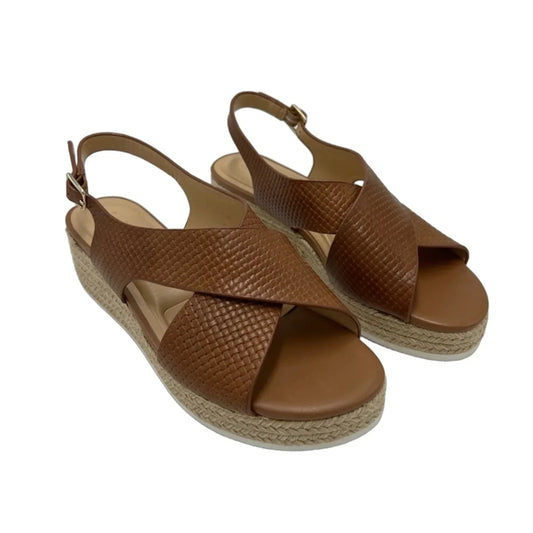 Sandals Heels Platform By Alex Marie In Brown, Size: 8