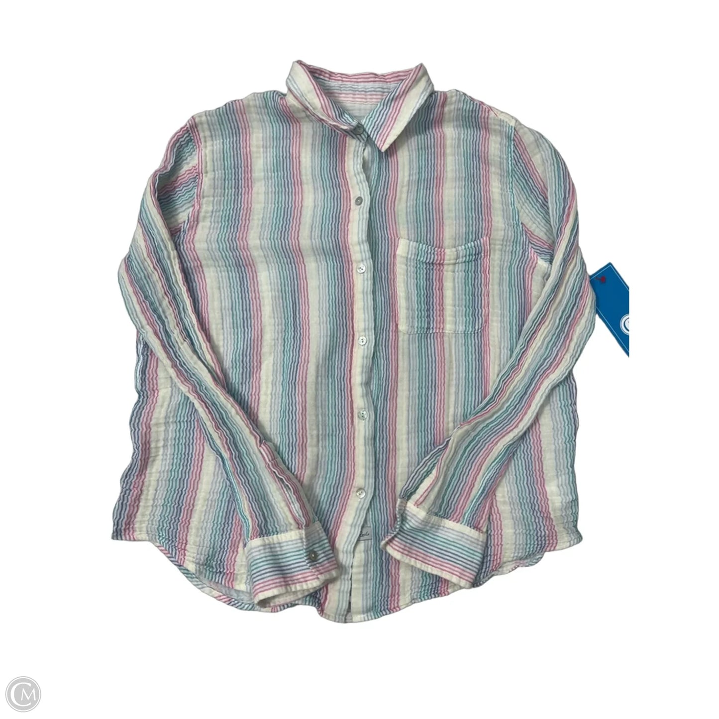 Top Long Sleeve By Rails In Rainbow Print, Size: M