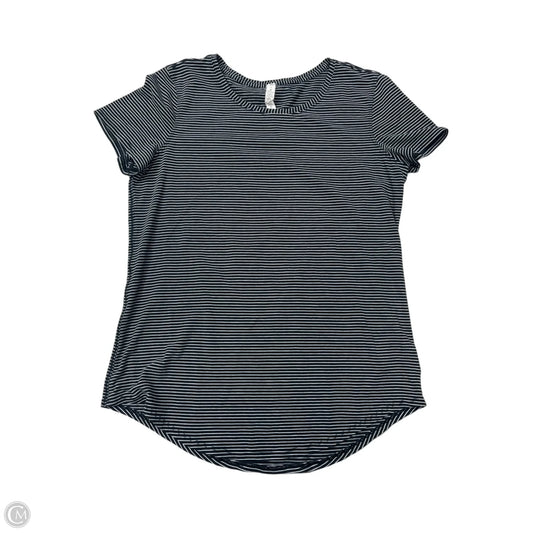 Athletic Top Short Sleeve By Lululemon In Striped Pattern, Size: S
