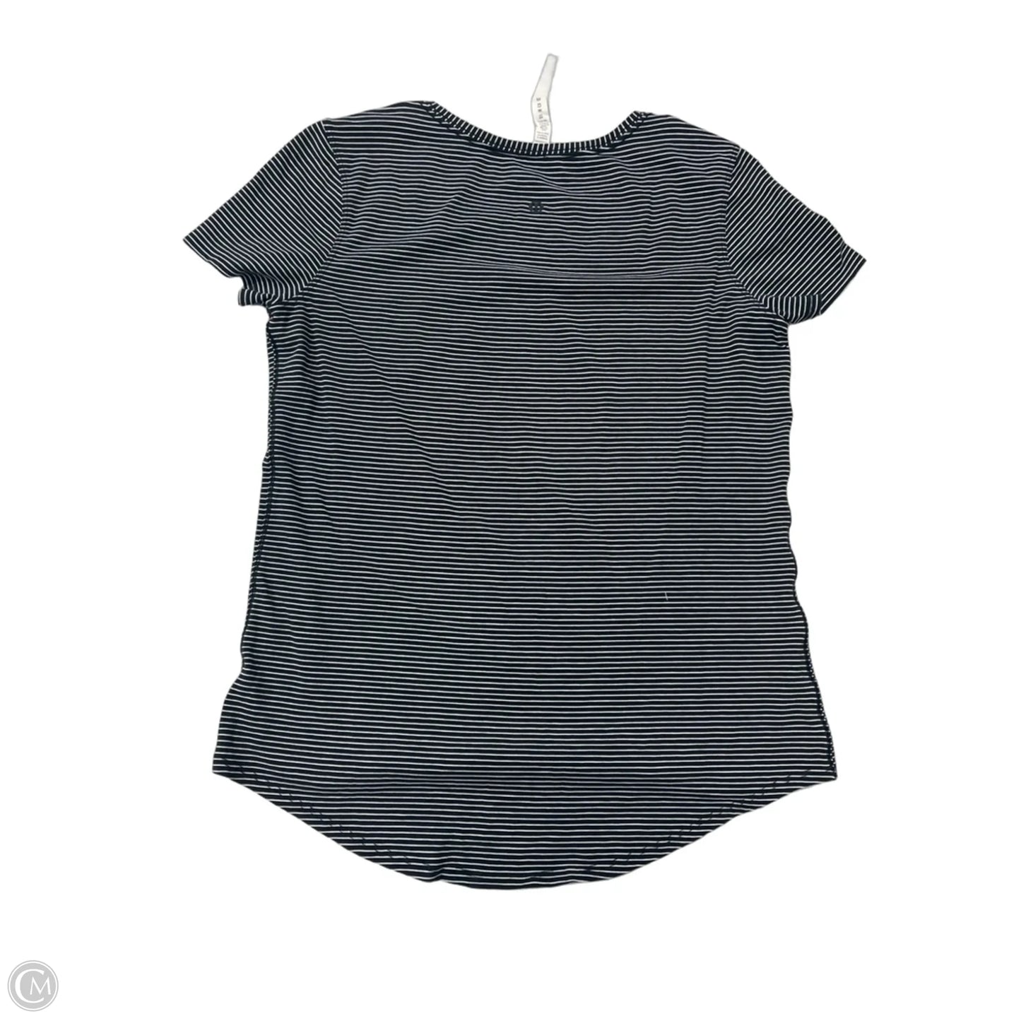 Athletic Top Short Sleeve By Lululemon In Striped Pattern, Size: S