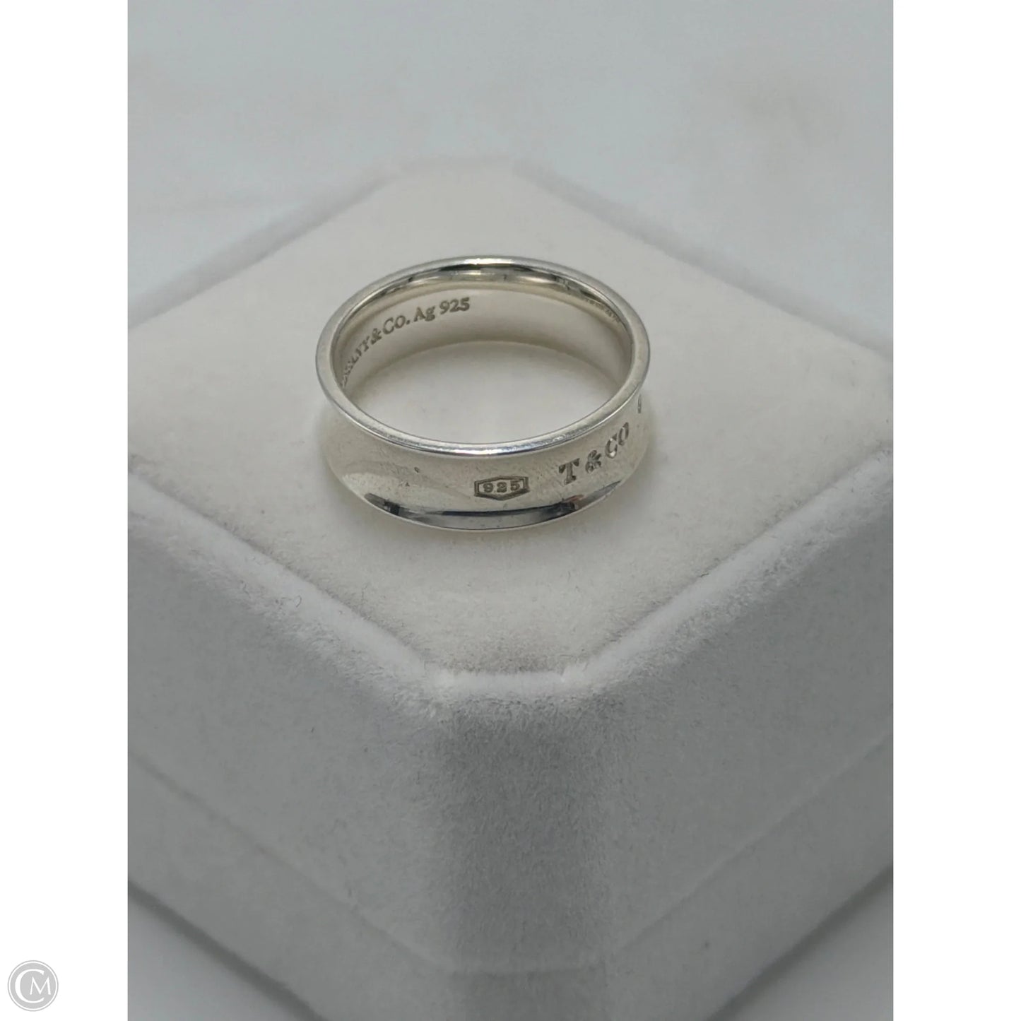 Tiffany And Company 1837 Thick Band 925 Silver Designer Ring, Size: 8