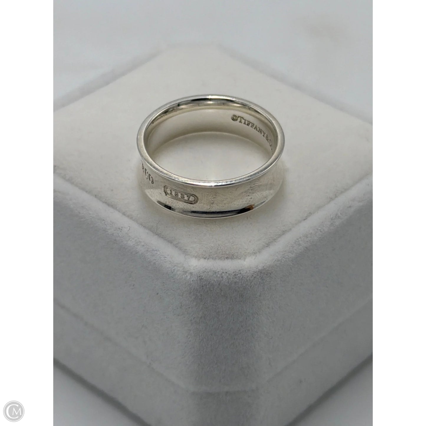 Tiffany And Company 1837 Thick Band 925 Silver Designer Ring, Size: 8