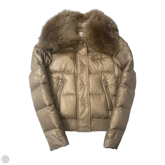 Coach Shearling Puffer Designer Coat, Size: XXS (00)