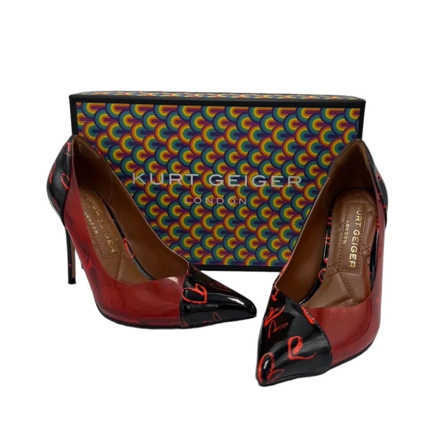 Shoes Designer By Kurt Geiger In Black & Red, Size: 6.5