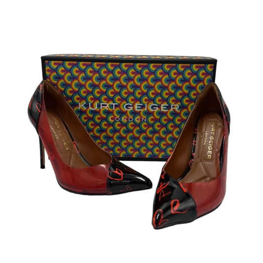 Shoes Designer By Kurt Geiger In Black & Red, Size: 6.5