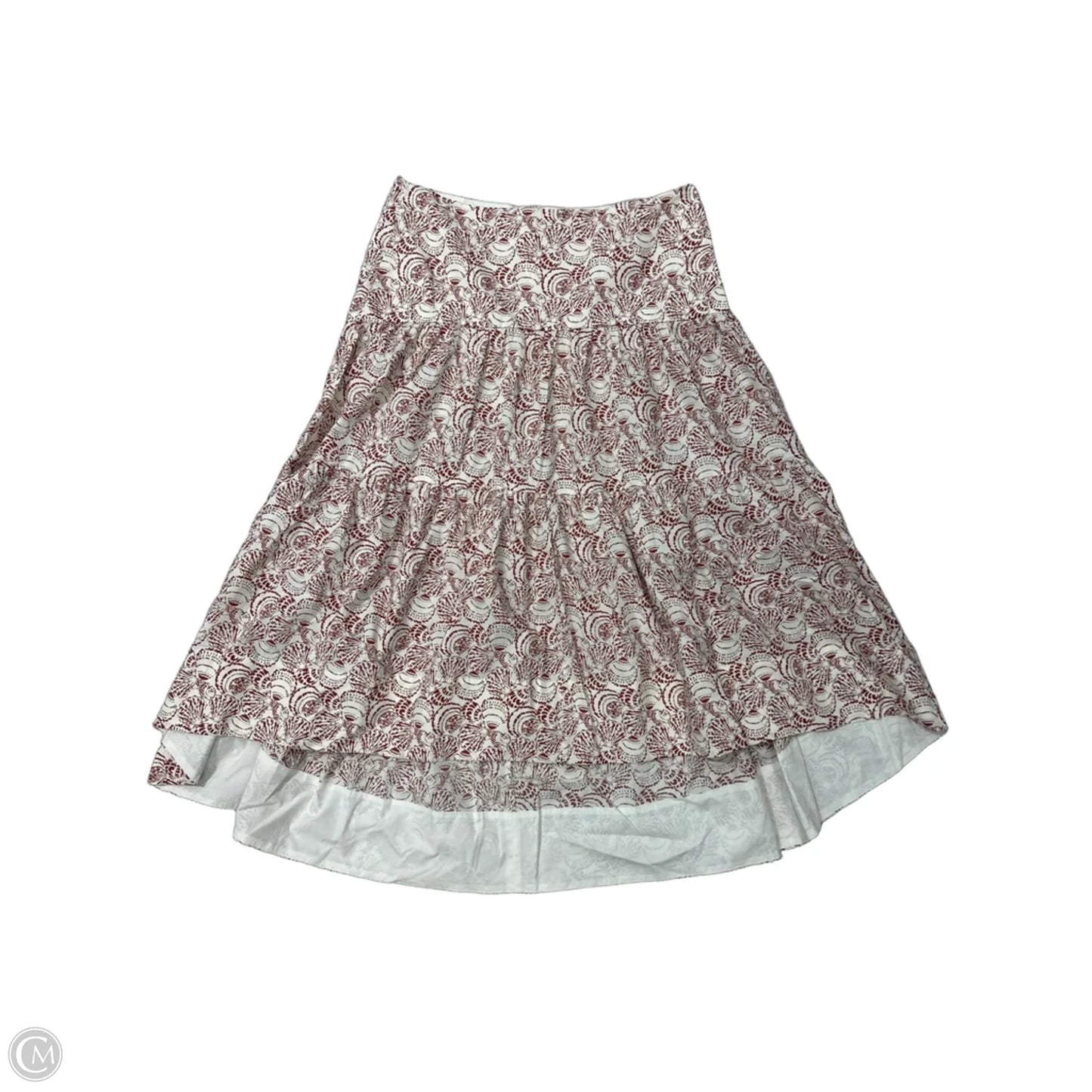 New! Skirt Midi By Banana Republic In Orange & White, Size: 12