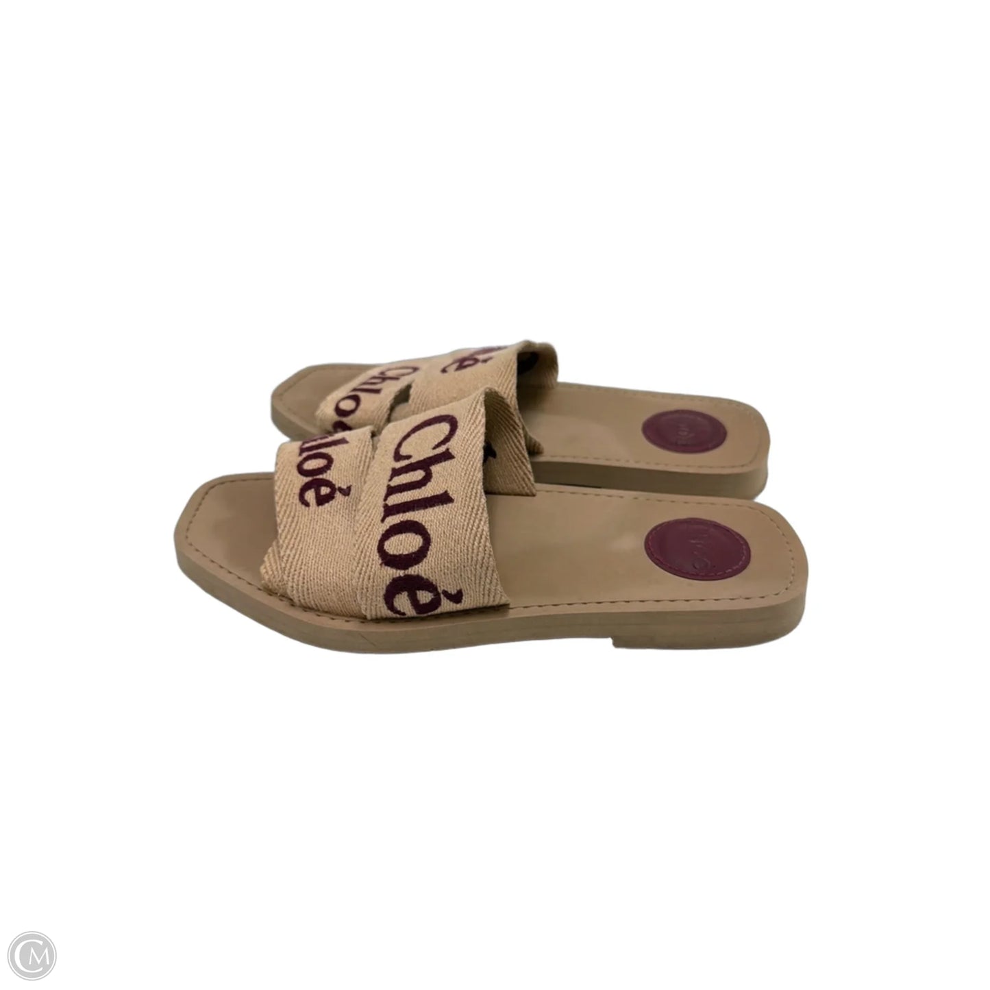 Chloe Woody Flat Slide Luxury Sandal, Size: 7.5 (38)