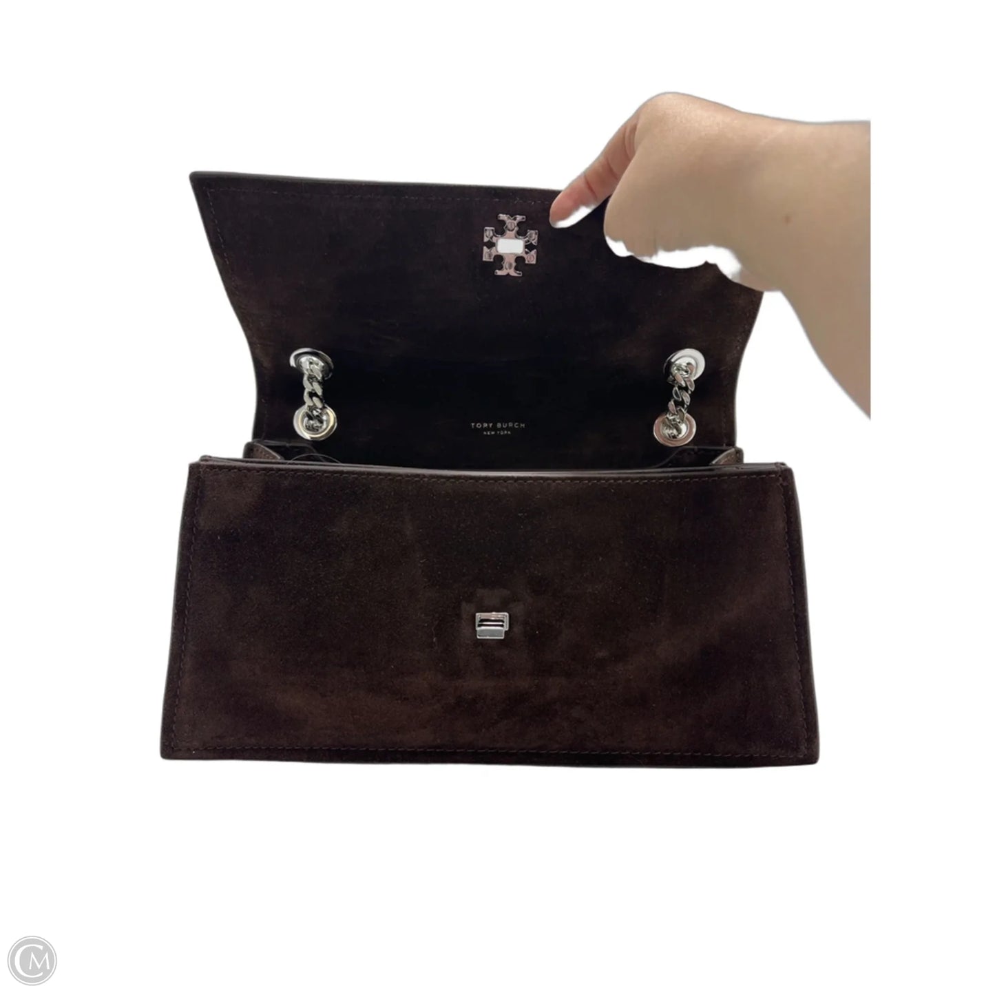 Tory Burch Kira Turnlock Suede Designer Handbag