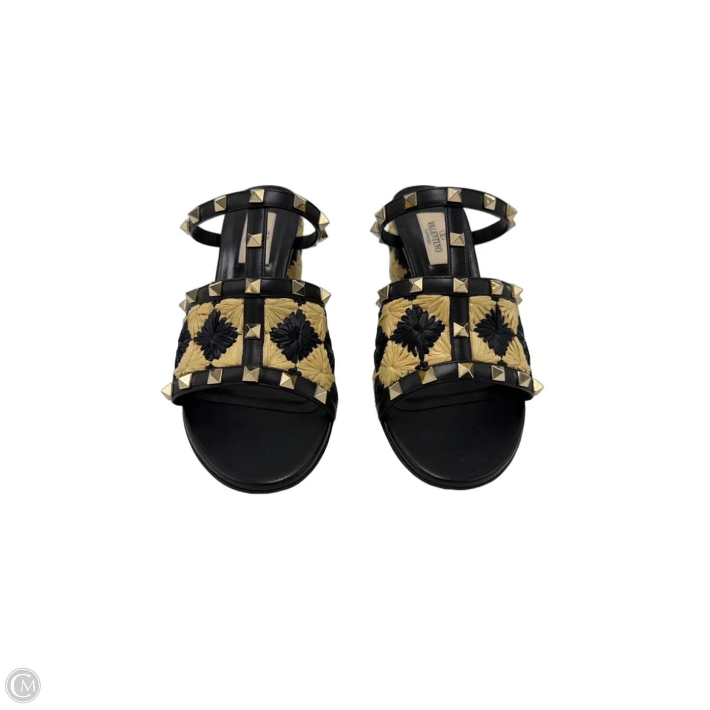 Valentino-Garavani Rockstud Raffia Luxury Heels , Size: 8 (38)