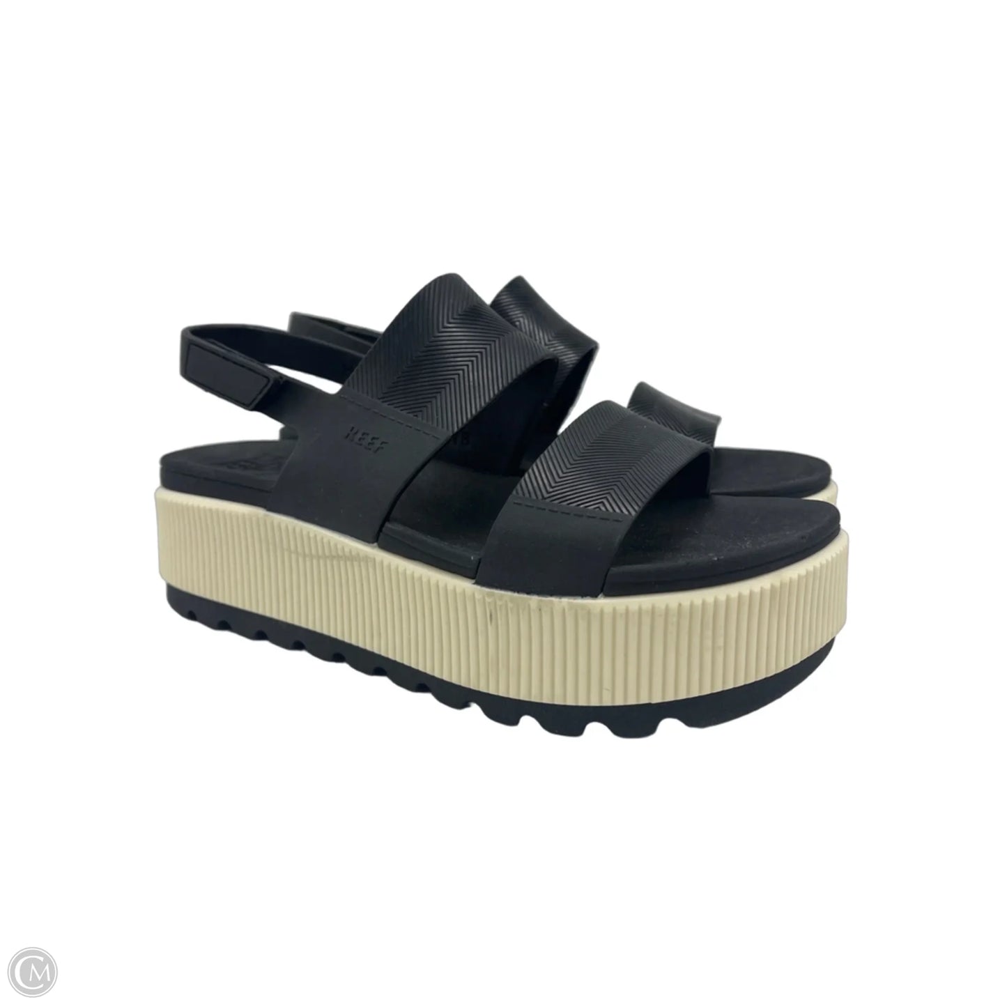 Sandals Heels Platform By Reef In Black, Size: 8