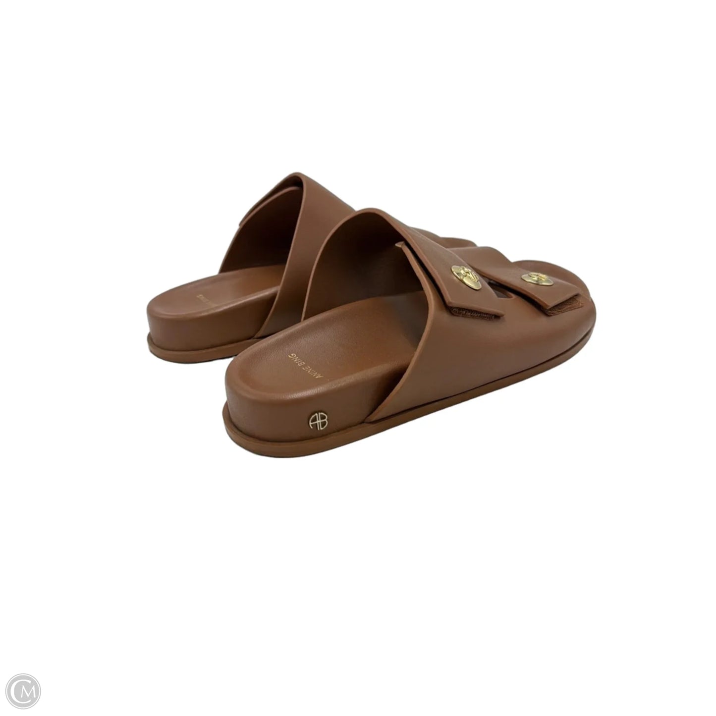 Anine Bing Ella Designer Slide Sandals In Brown, Size: 7.5 (38)