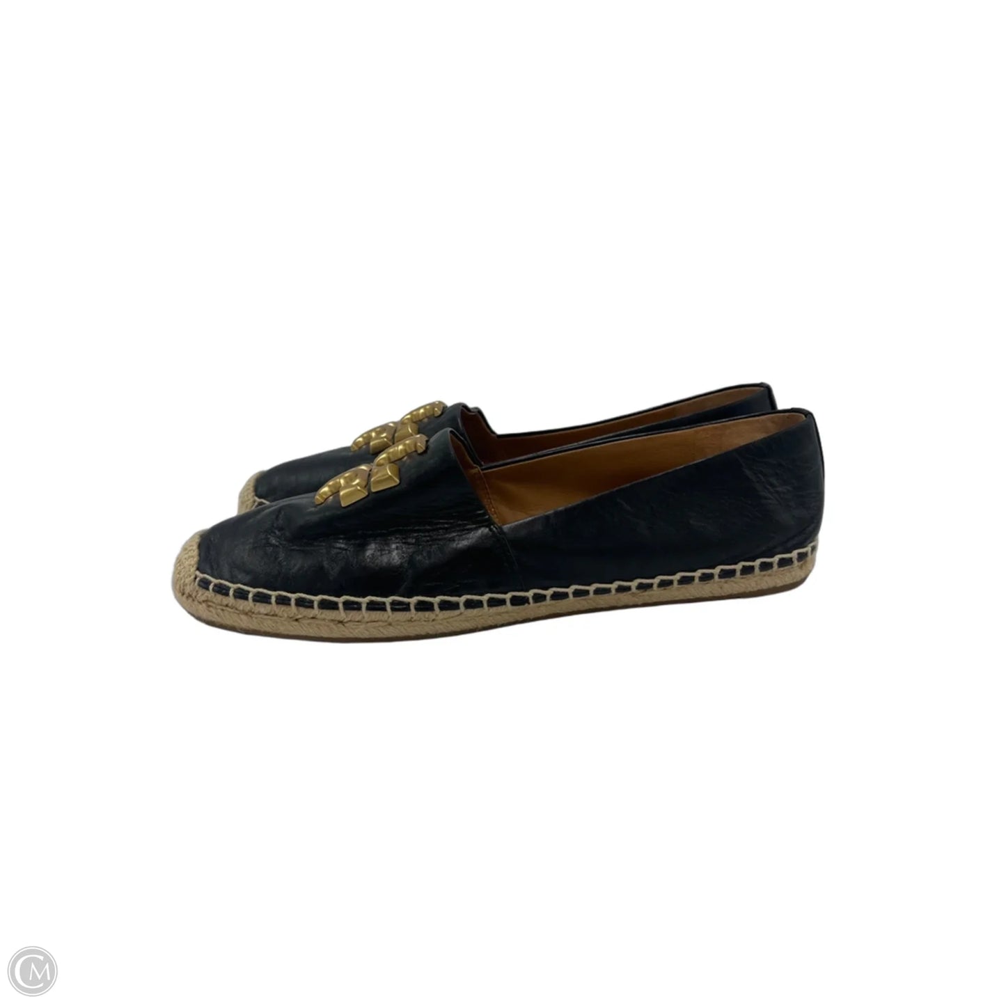 Shoes Designer By Tory Burch In Black & Gold, Size: 10.5