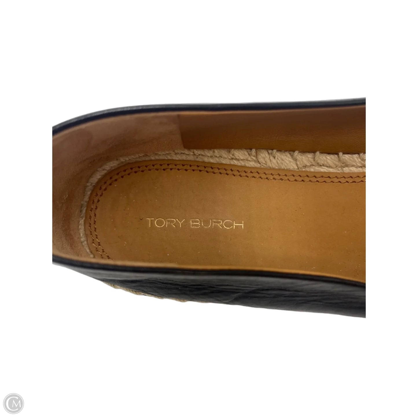 Shoes Designer By Tory Burch In Black & Gold, Size: 10.5