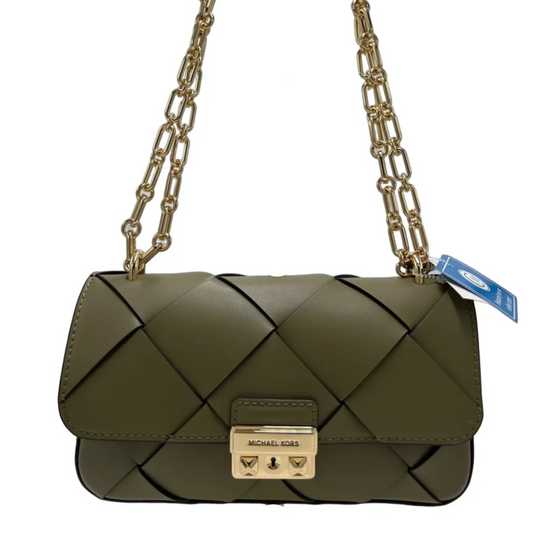 Like New! Michael Kors Tribeca Woven Leather Designer Handbag