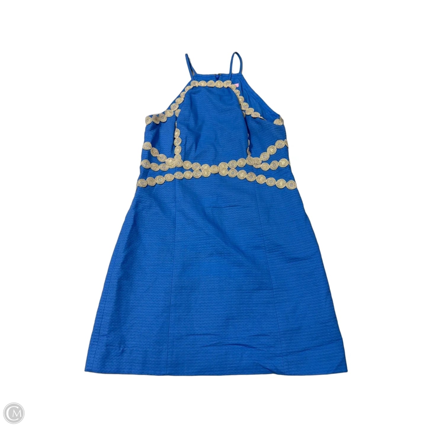Dress Designer By Lilly Pulitzer In Blue & Gold, Size: M