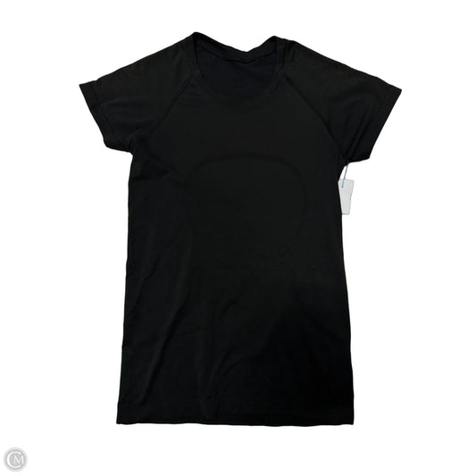 Athletic Top Short Sleeve By Lululemon In Black, Size: 6