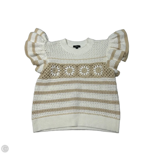 Sweater Short Sleeve By Rails In Cream & Tan, Size: S