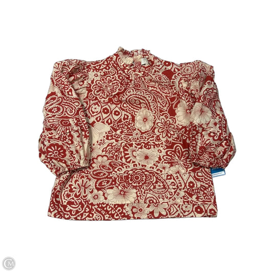 Top Long Sleeve By Pinch In Cream & Red, Size: S