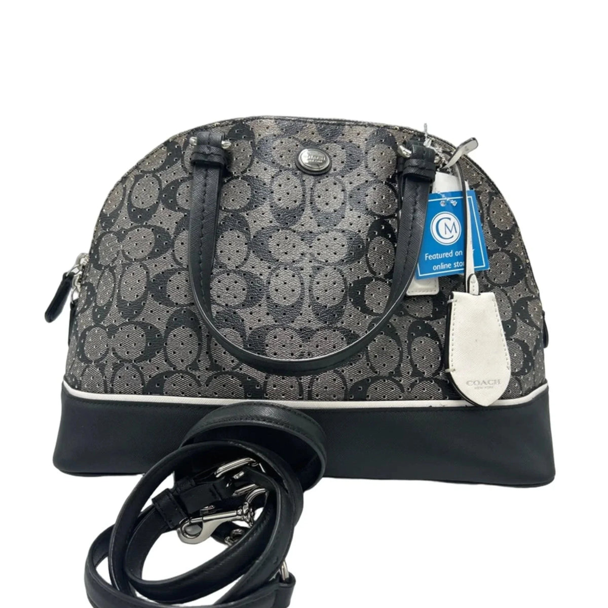 Coach Peyton Perforated Domed Cora Designer Handbag