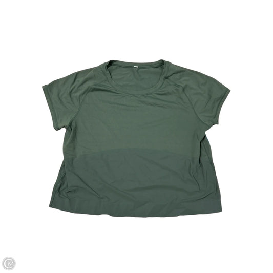 Athletic Top Short Sleeve By Lululemon In Green, Size: M