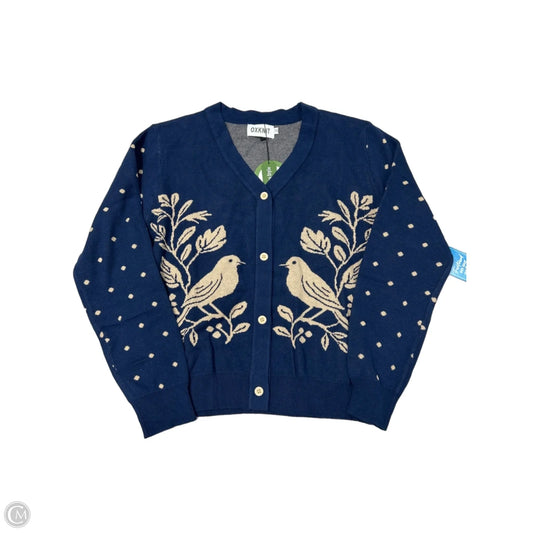 Sweater Cardigan By Oxknit In Navy, Size: 2x