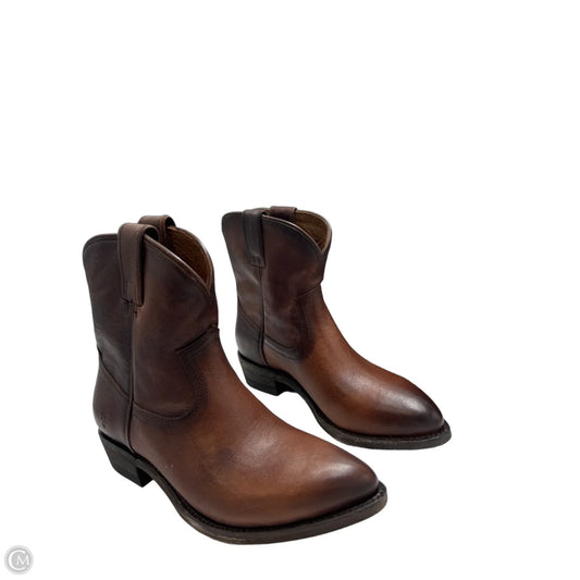 Frye Ray Belted Designer Booties, Size 6.5