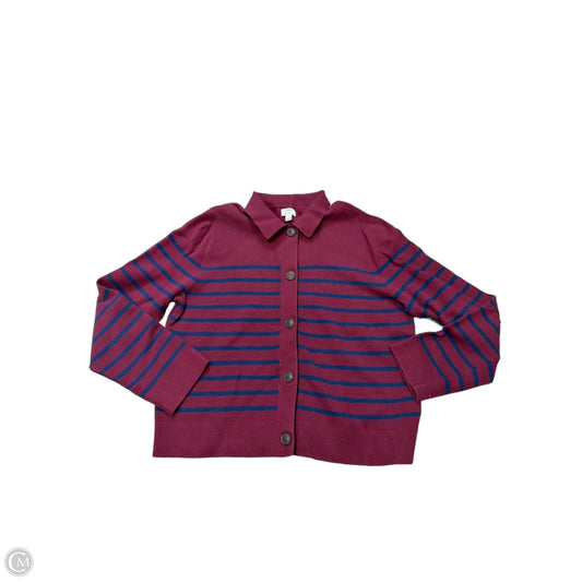 J. Crew Cardigan Sweater in Blue & Red, Size L