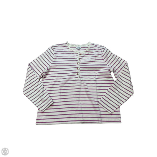 J. Crew Long Sleeve Top in Purple & White, Size LP